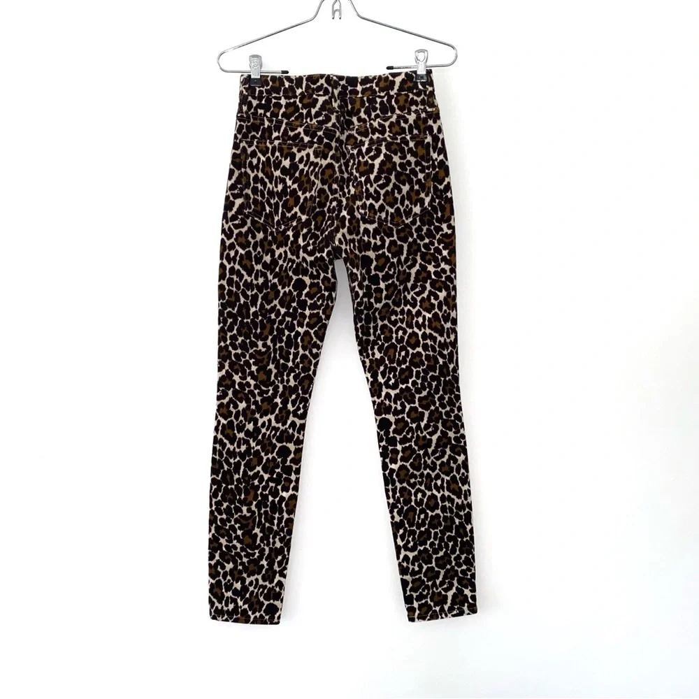 J. Crew 10” Toothpick Leopard Print With Perfecting Pockets size 24